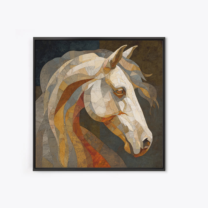 Sepia Horse Portrait Canvas Print, Monochrome Art, Statement Artwork, Living Room Decor, Fine Art, Mono, Digital Art, MON-1x1-98