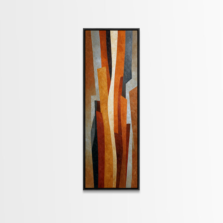 Burnt Orange Canyon Abstraction Canvas Print, Monochrome Art, Living Room Decor, Oil Painting, Mono, Gallery Decor, Wall Decor, MON-1x3-100