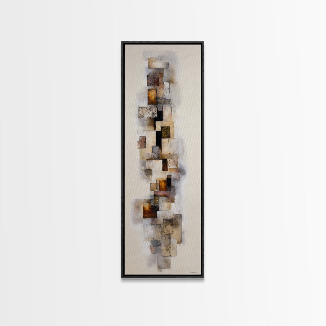 Black Ink Abstract Canvas Print, Monochrome Art, Wallpaper Mural, Living Room Decor, Fine Art, Mono, Textured Painting, MON-1x3-18