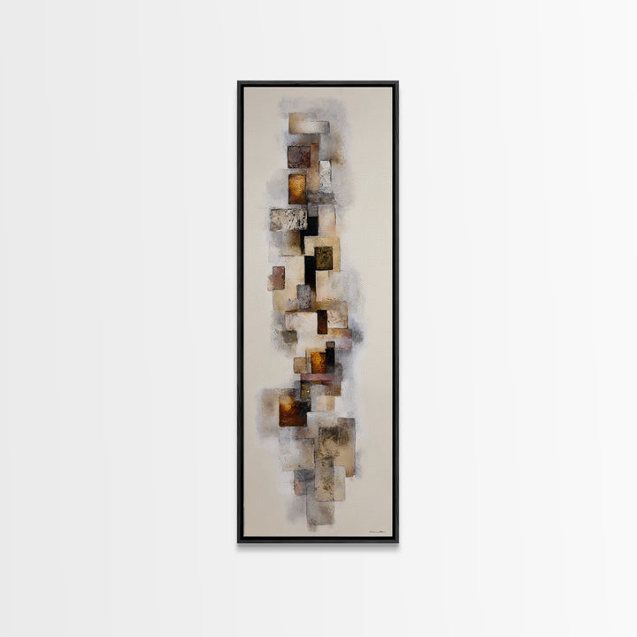 Black Ink Abstract Canvas Print, Monochrome Art, Wallpaper Mural, Living Room Decor, Fine Art, Mono, Textured Painting, MON-1x3-18