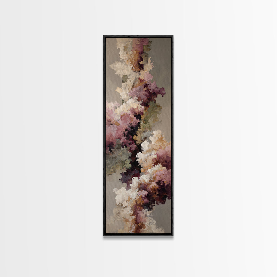All Pink Cloudscape Framed Canvas Print, Monochrome Art, Luxury Decor, Living Room Decor, Fine Art, Mono, Printable Wall Art, MON-1x3-24
