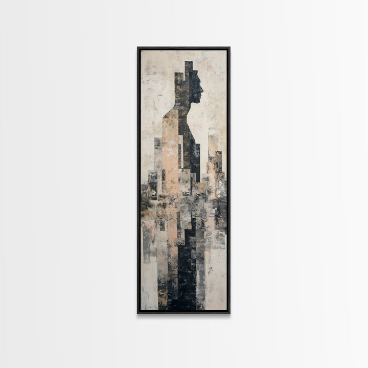 Black and White City Reflection Canvas Print, Monochrome Art, Large Wall Art, Living Room Decor, Mono, Modern Wall Art, MON-1x3-33