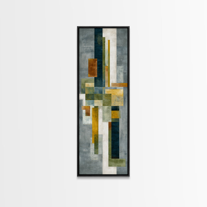 Green Botanical Study Canvas Print, Monochrome Art, Living Room Decor, Oil Painting, Mono, Dark Academia Decor, MON-1x3-39