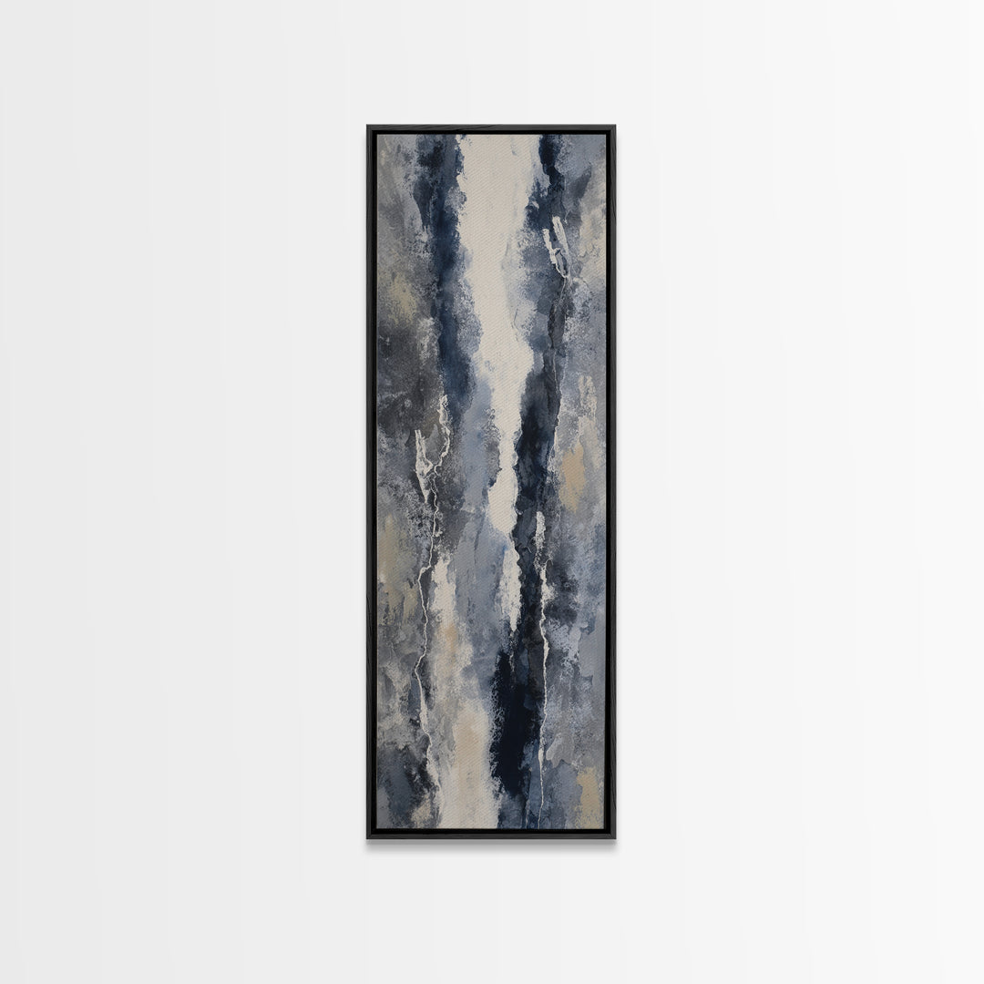 Black Ink Abstract Canvas Print, Monochrome Art, Wallpaper Mural, Living Room Decor, Fine Art, Mono, Textured Painting, MON-1x3-42