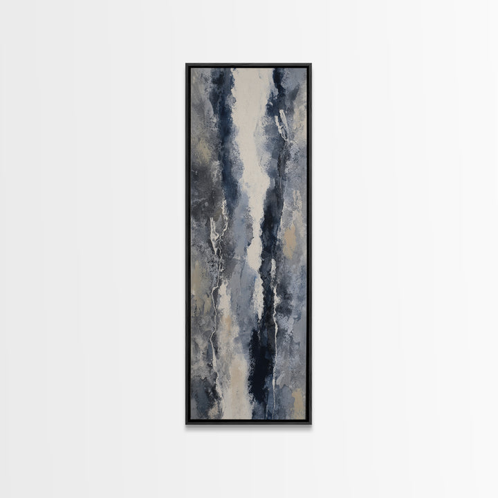 Black Ink Abstract Canvas Print, Monochrome Art, Wallpaper Mural, Living Room Decor, Fine Art, Mono, Textured Painting, MON-1x3-42
