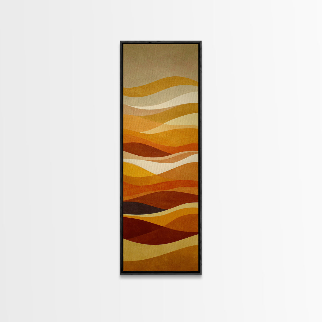 Warm Brown Desert Landscape Framed Canvas Print, Monochrome Art, Boho Decor, Living Room Decor, Fine Art, Mono, Art Print, MON-1x3-45