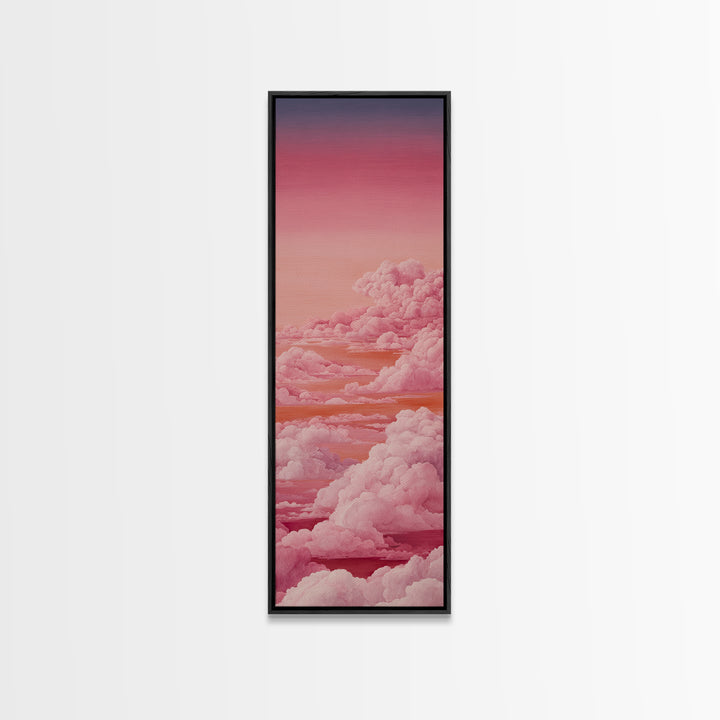 All Pink Cloudscape Canvas Print, Monochrome Art, Wall Art, Living Room Decor, Watercolor Art, Mono, Abstract Art, MON-1x3-48