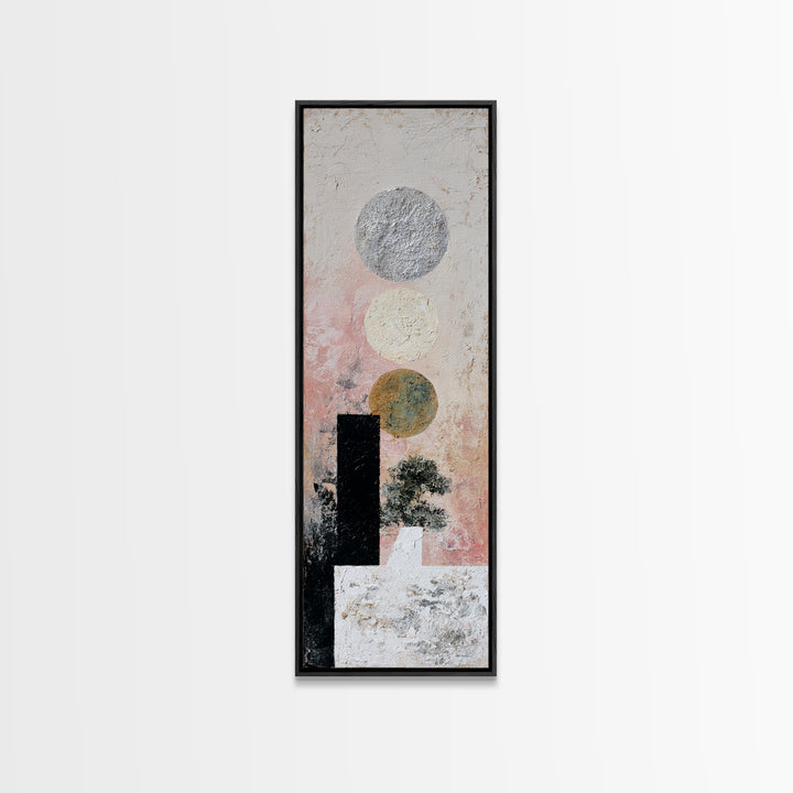 Silver Ocean Moonlight Scene Canvas Print, Monochrome Art, Large Wall Art, Living Room Decor, Fine Art, Mono, Modern Wall Art, MON-1x3-55