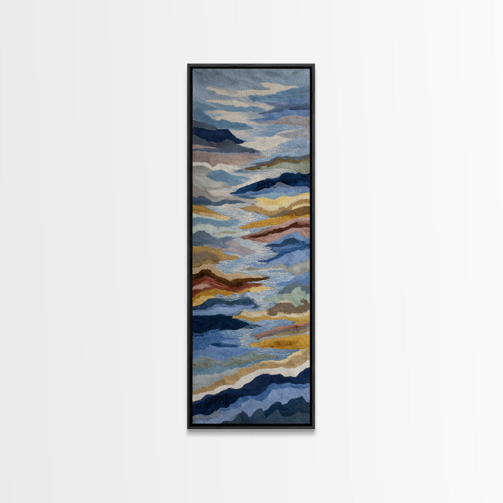 Blue Mountain Ridge Layers Canvas Print, Monochrome Art, Digital Prints, Living Room Decor, Fine Art, Mono, Apartment Decor, MON-1x3-60