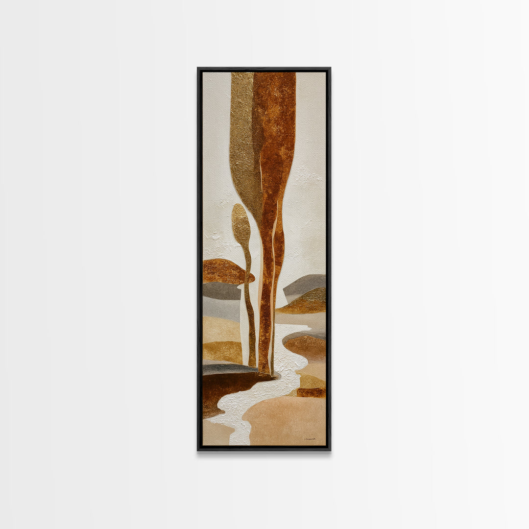 Warm Brown Desert Landscape Framed Canvas Print, Monochrome Art, Boho Decor, Living Room Decor, Fine Art, Mono, Art Print, MON-1x3-69