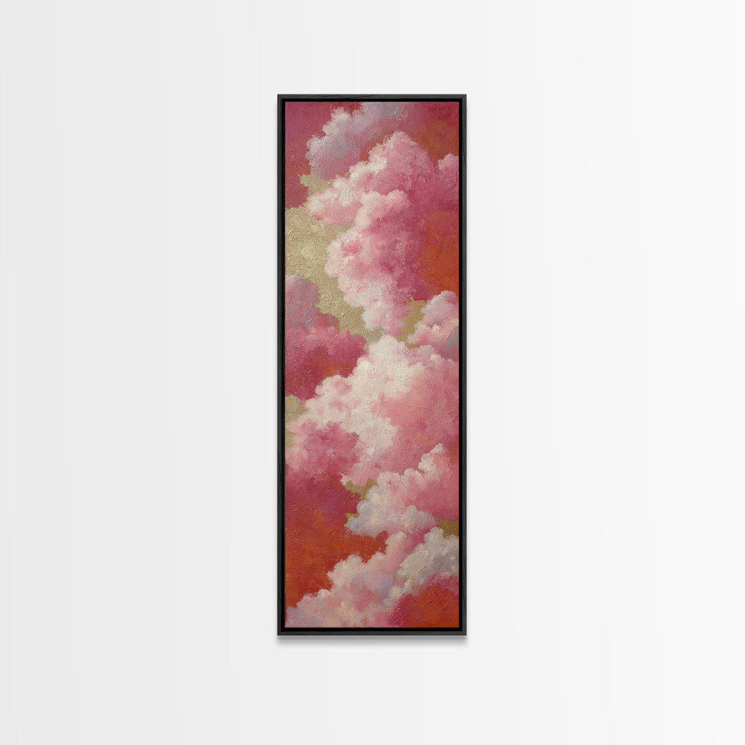 All Pink Cloudscape Canvas Print, Monochrome Art, Original Art, Living Room Decor, Fine Art, Mono, Bird Art, Bedroom Wall Art, MON-1x3-72
