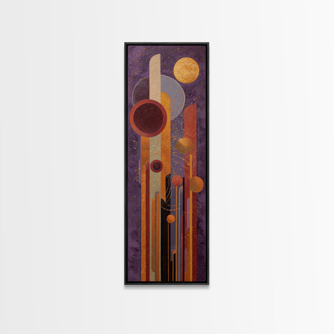 Purple Night Sky Framed Canvas Print, Monochrome Art, Dopamine Decor, Living Room Decor, Fine Art, Mono, Modern Decor, MON-1x3-75