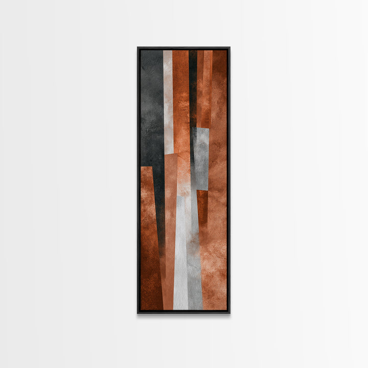 Burnt Orange Canyon Abstraction Framed Canvas Print, Monochrome Art, Abstract Art, Living Room Decor, Fine Art, Mono, MON-1x3-76