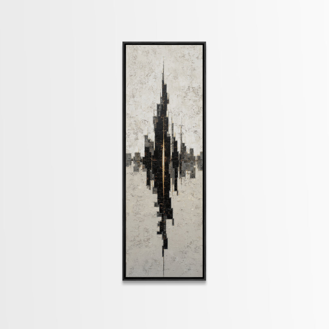 Black and White City Reflection Canvas Print, Monochrome Art, Abstract Art, Living Room Decor, Fine Art, Mono, Bedroom Wall Art, MON-1x3-81