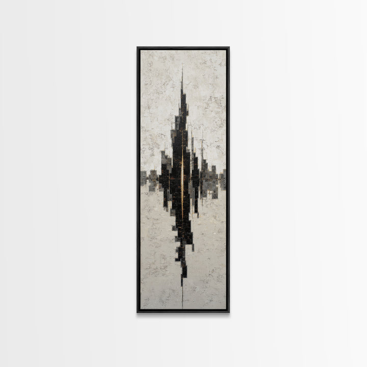 Black and White City Reflection Canvas Print, Monochrome Art, Abstract Art, Living Room Decor, Fine Art, Mono, Bedroom Wall Art, MON-1x3-81