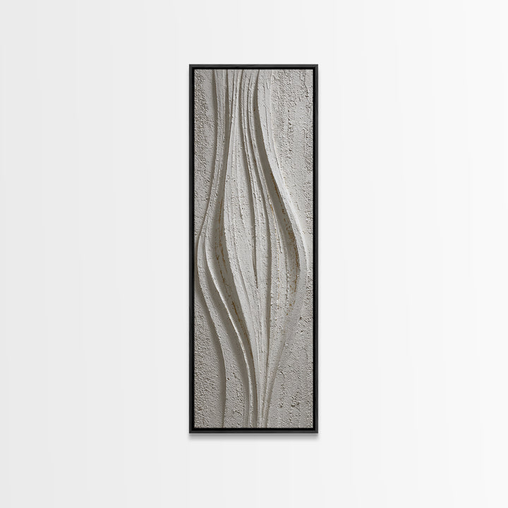 Ivory White Plaster Texture Composition Canvas Print, Monochrome Art, Boho Wall Art, Living Room Decor, Fine Art, Mono, MON-1x3-89