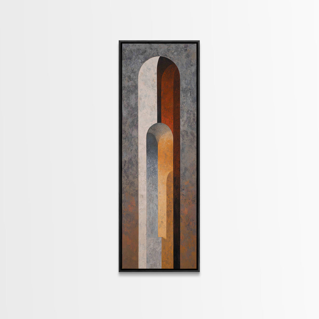 Gray Architectural Arch and Shadow Study Canvas Print, Monochrome Art, Modern Decor, Living Room Decor, Fine Art, Mono, MON-1x3-94