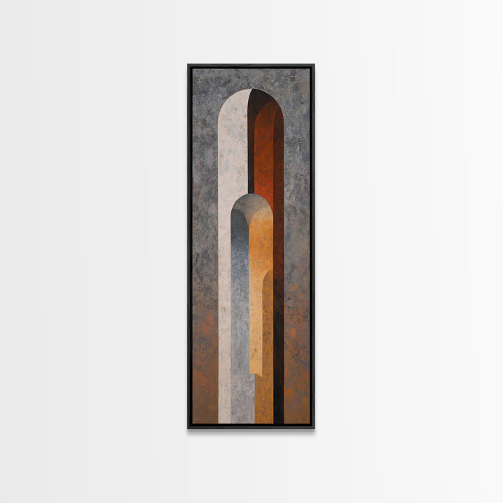 Gray Architectural Arch and Shadow Study Canvas Print, Monochrome Art, Modern Decor, Living Room Decor, Fine Art, Mono, MON-1x3-94