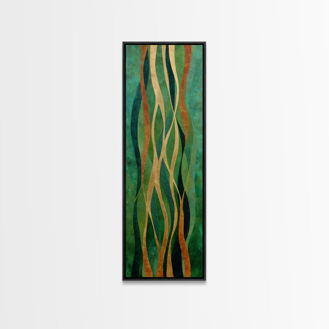 Deep Green Forest Silhouette Study Canvas Print, Monochrome Art, Modern Art, Living Room Decor, Fine Art, Mono, MON-1x3-97