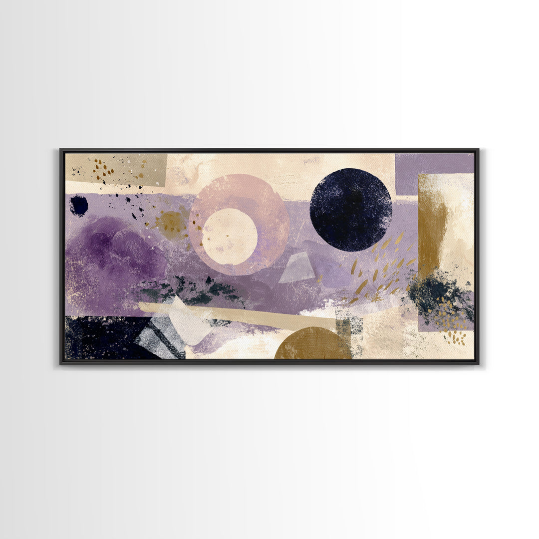 Purple Night Sky Framed Canvas Print, Monochrome Art, Living Room Decor, Fine Art, Mono, Gallery Decor, Neutral Decor, MON-2x1-11