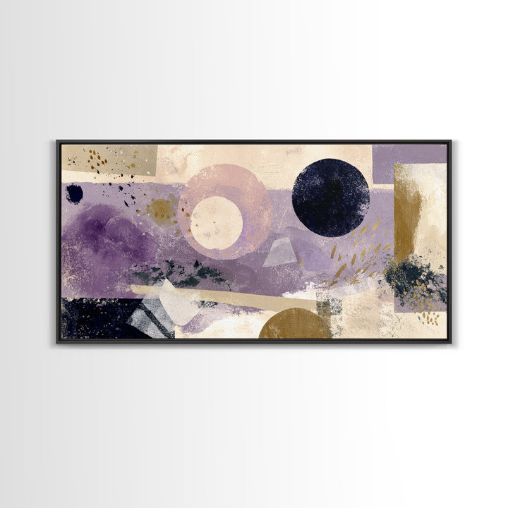 Purple Night Sky Framed Canvas Print, Monochrome Art, Living Room Decor, Fine Art, Mono, Gallery Decor, Neutral Decor, MON-2x1-11