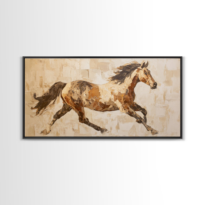 Sepia Horse Portrait Canvas Print, Monochrome Art, Statement Artwork, Living Room Decor, Fine Art, Mono, Digital Art, MON-2x1-22