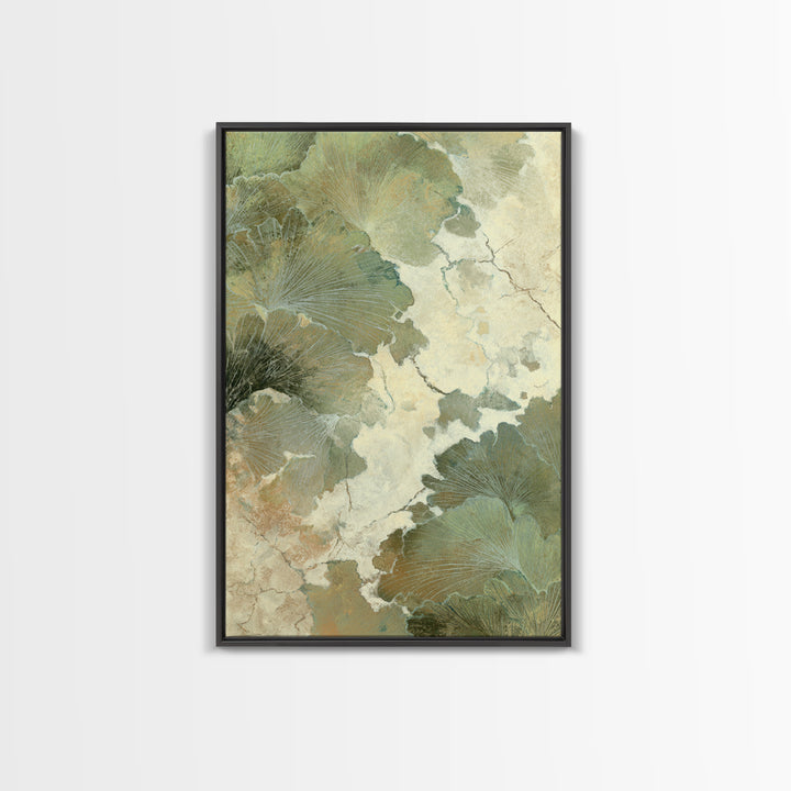 Gold Tonal Sunburst Medallion Framed Canvas Print, Monochrome Art, Textured Painting, Living Room Decor, Fine Art, Mono, MON-2x3-22