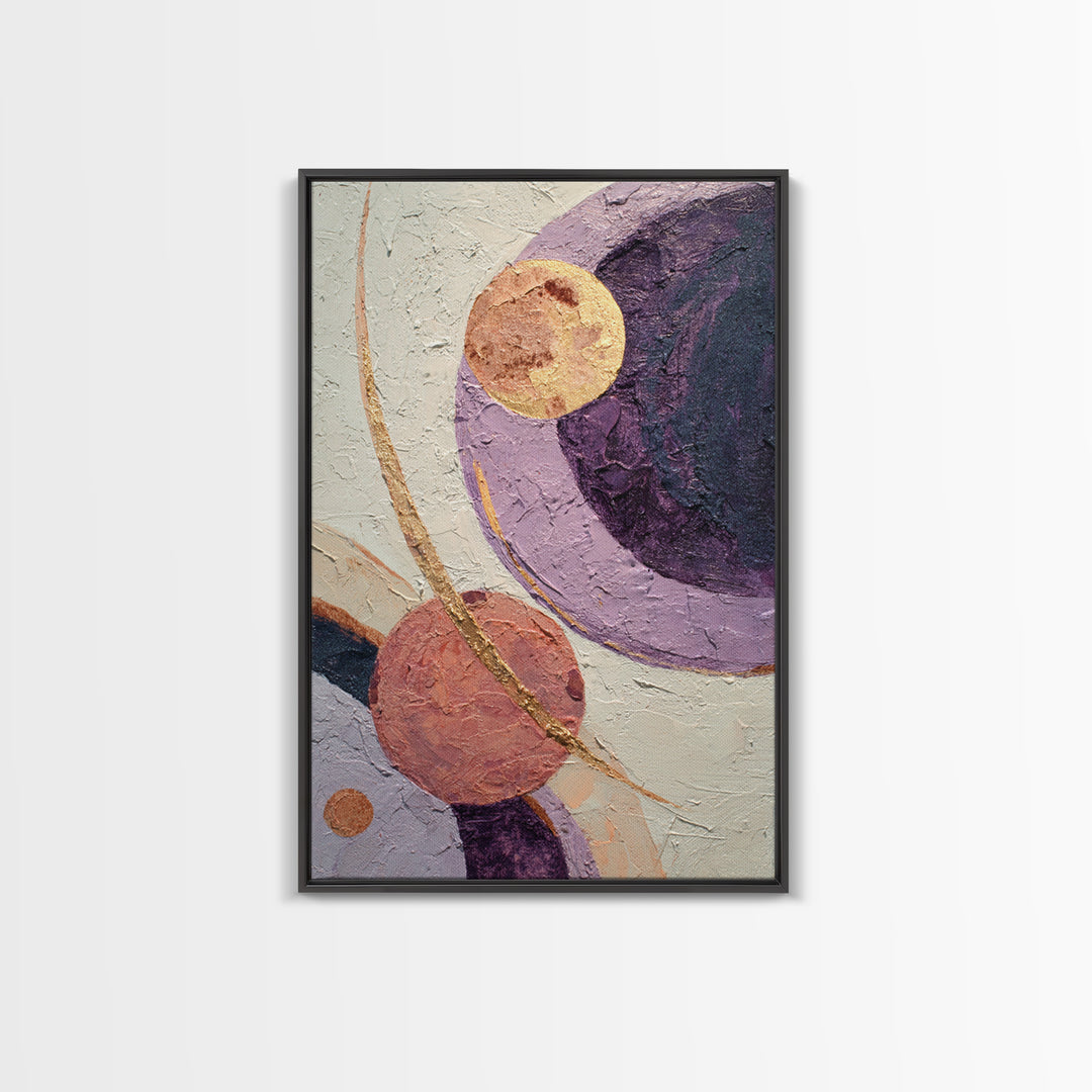 Purple Night Sky Framed Canvas Print, Monochrome Art, Wall Art, Living Room Decor, Abstract Art, Mono, Bedroom Decor, MON-2x3-47