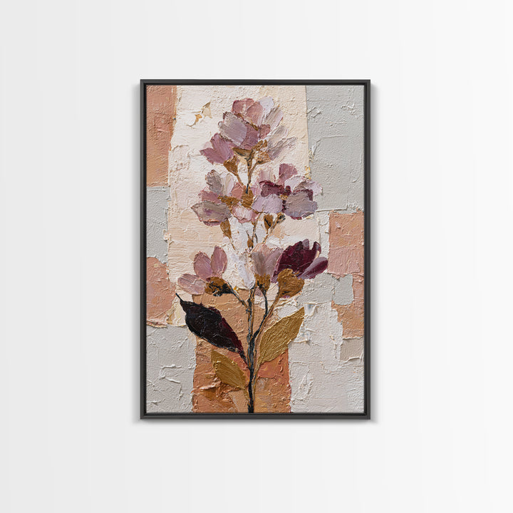 Monochrome Floral Bouquet Canvas Print, Monochrome Art, Living Room Decor, Oil Painting, Mono, Digital Wall Art, MON-2x3-50
