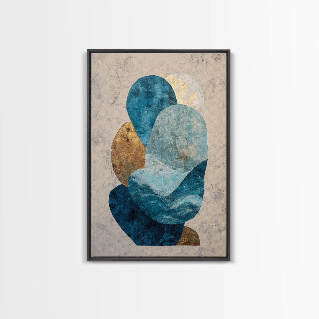 All Blue Ocean Abstraction Canvas Print, Monochrome Art, Bedroom Decor, Living Room Decor, Fine Art, Mono, Abstract Painting, MON-2x3-57