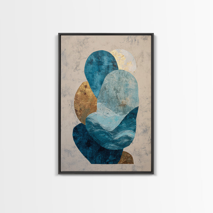 All Blue Ocean Abstraction Canvas Print, Monochrome Art, Bedroom Decor, Living Room Decor, Fine Art, Mono, Abstract Painting, MON-2x3-57