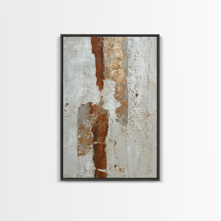 Cream on Cream Minimalist Forms Framed Canvas Print, Monochrome Art, Boho Decor, Living Room Decor, Fine Art, Mono, Art Print, MON-2x3-6