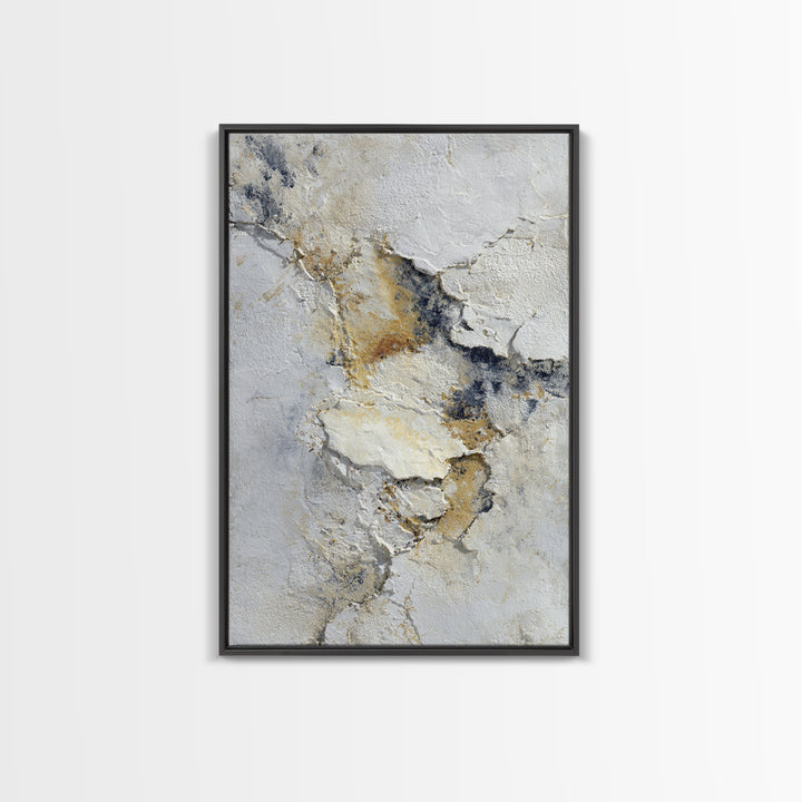 Ivory White Plaster Texture Composition Canvas Print, Monochrome Art, Original Painting, Living Room Decor, Fine Art, Mono, MON-2x3-61