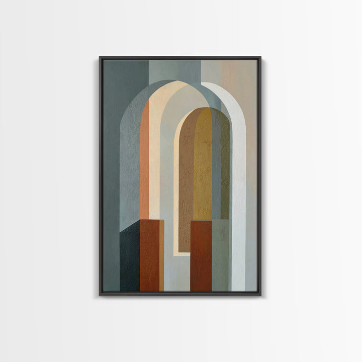 Gray Architectural Arch and Shadow Study Canvas Print, Monochrome Art, Home Decor, Living Room Decor, Oil Painting, Mono, MON-2x3-66