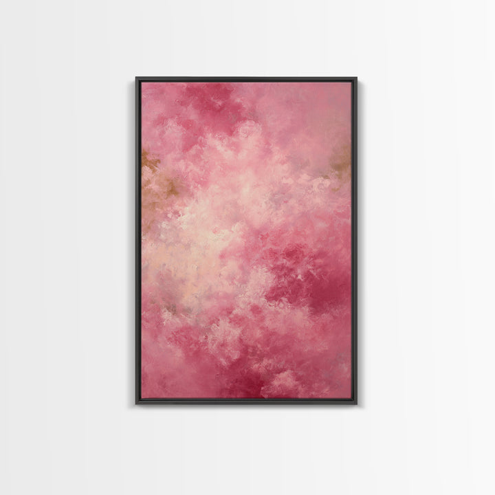 All Pink Cloudscape Framed Canvas Print, Monochrome Art, Mid Century Modern, Living Room Decor, Fine Art, Mono, Boho Wall Art, MON-2x3-68
