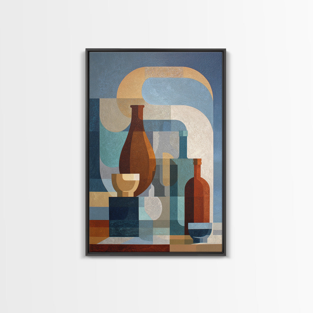Brown Leather and Whiskey Still Life Canvas Print, Monochrome Art, Poster, Living Room Decor, Fine Art, Mono, Textured Wall Art, MON-2x3-79