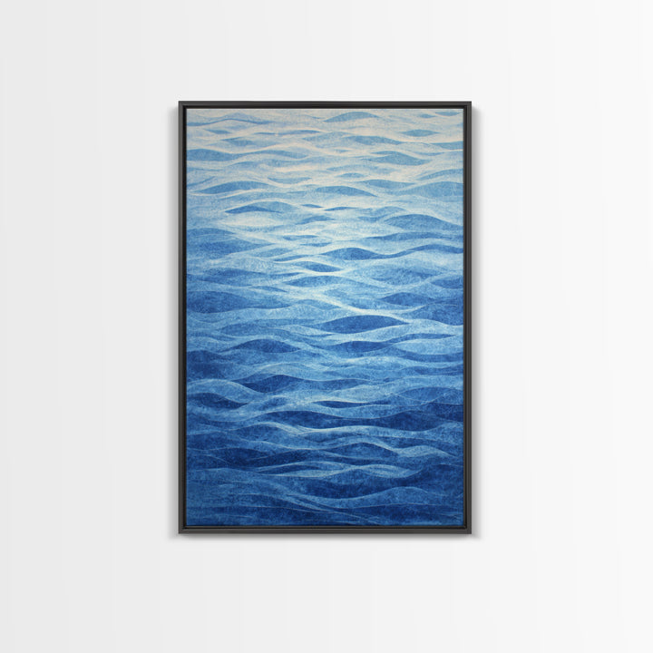 All Blue Ocean Abstraction Canvas Print, Monochrome Art, Bedroom Decor, Living Room Decor, Fine Art, Mono, Abstract Painting, MON-2x3-81