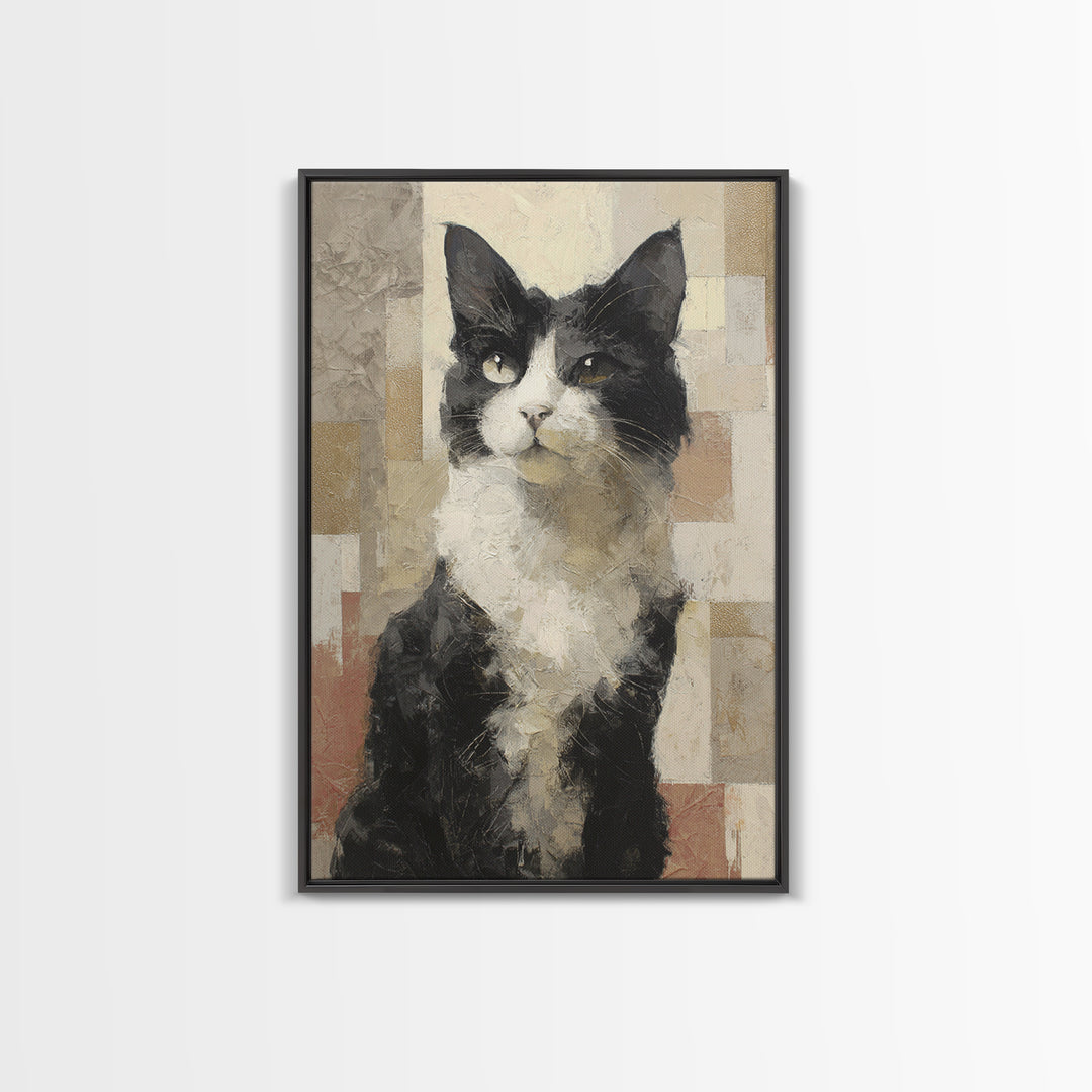 Monochrome Cat Portrait Canvas Print, Monochrome Art, Apartment Decor, Living Room Decor, Fine Art, Mono, Moody Wall Art, MON-2x3-91