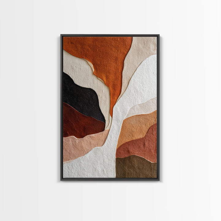 Burnt Orange Canyon Abstraction Canvas Print, Monochrome Art, Original Painting, Living Room Decor, Mono, Dopamine Decor, MON-2x3-96