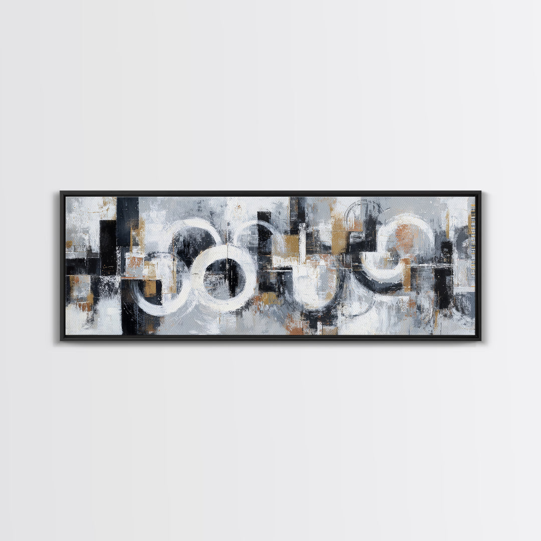 Black and White City Reflection Canvas Print, Monochrome Art, Large Wall Art, Living Room Decor, Mono, Modern Wall Art, MON-3x1-13
