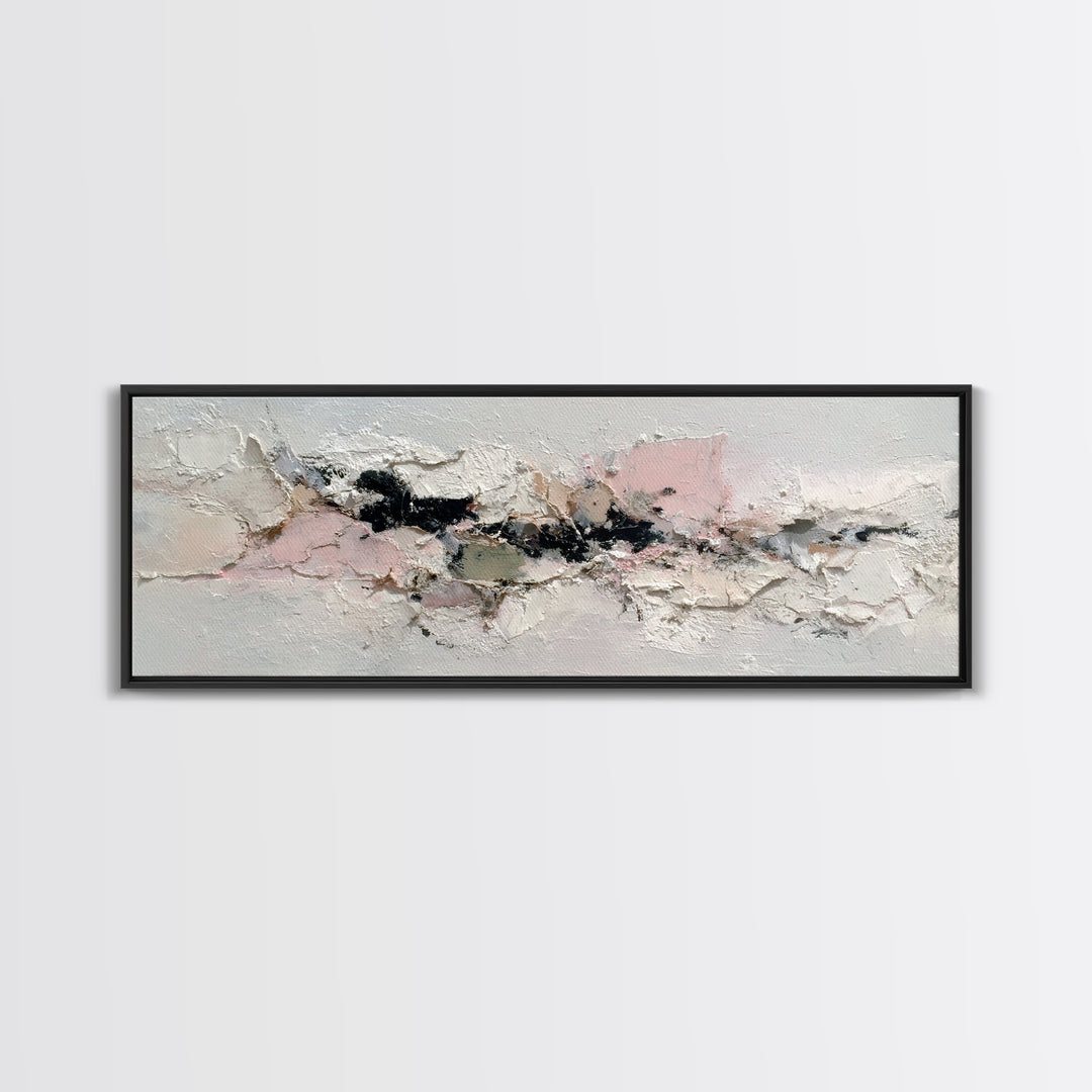 Ivory White Plaster Texture Composition Canvas Print, Monochrome Art, Living Room Decor, Fine Art, Mono, Gallery Decor, MON-3x1-21