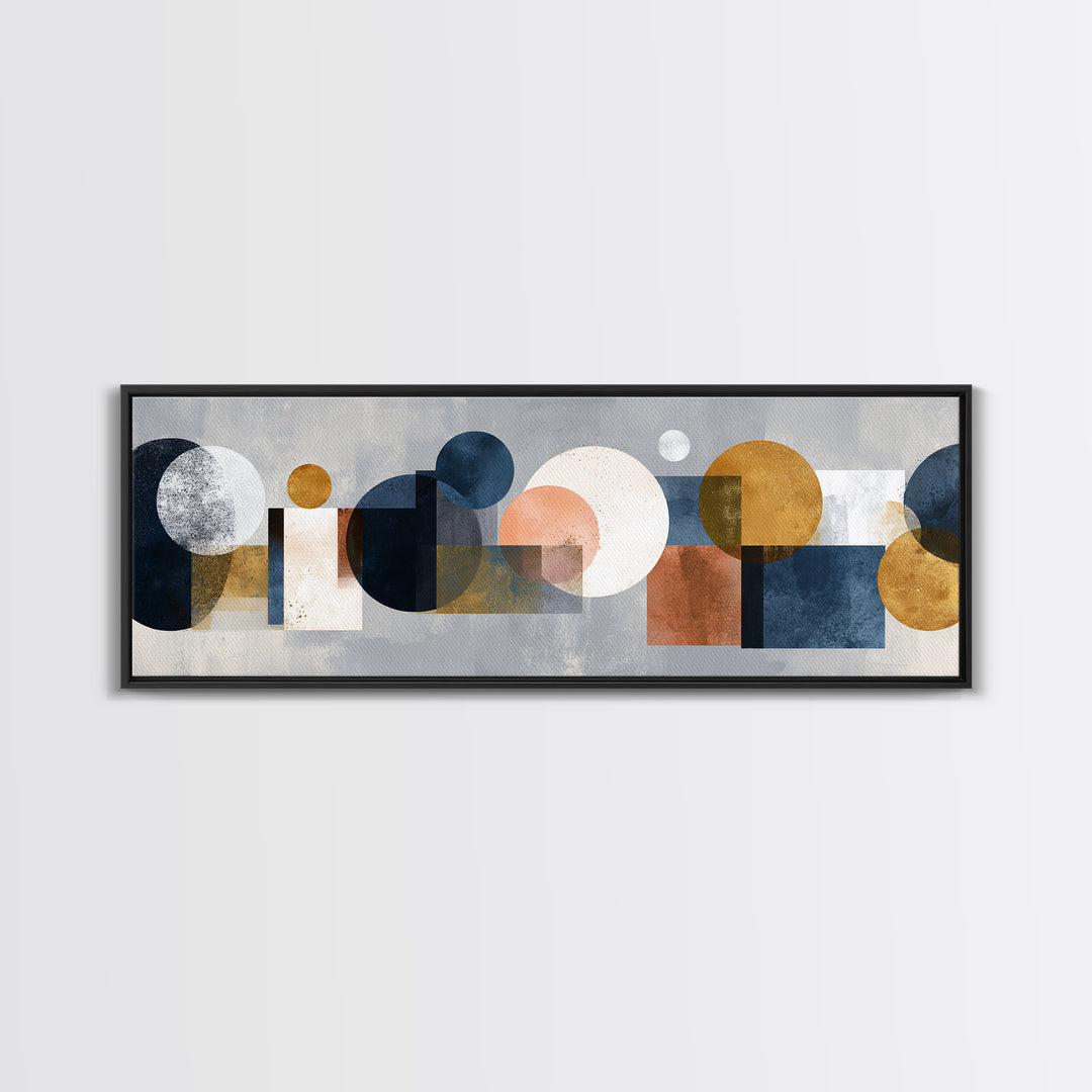Cream on Cream Minimalist Forms Canvas Print, Monochrome Art, Mid Century Modern, Living Room Decor, Mono, Boho Wall Art, MON-3x1-38