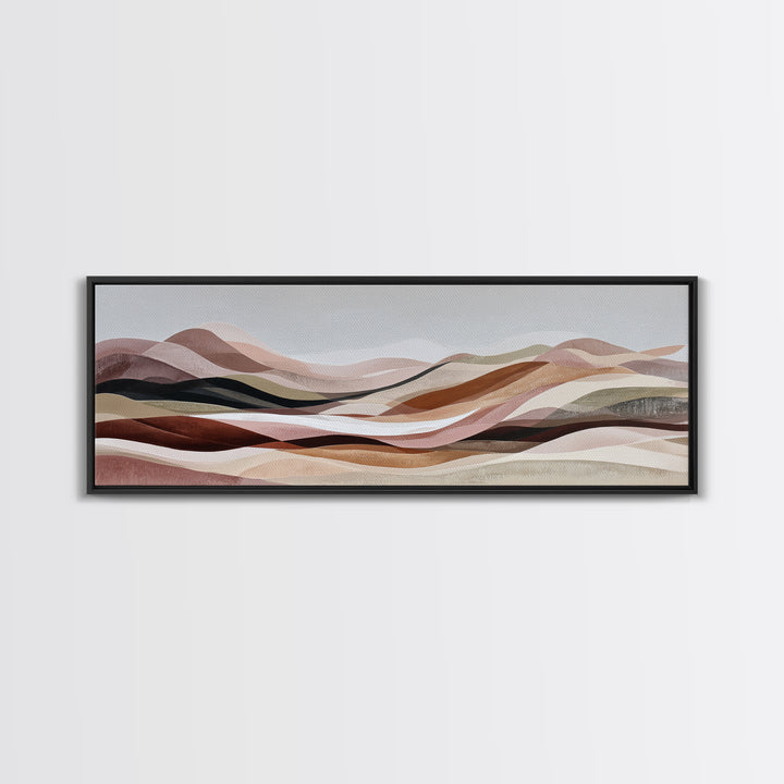 Warm Brown Desert Landscape Canvas Print, Monochrome Art, Dark Academia Decor, Living Room Decor, Fine Art, Mono, Wall Decor, MON-3x1-49