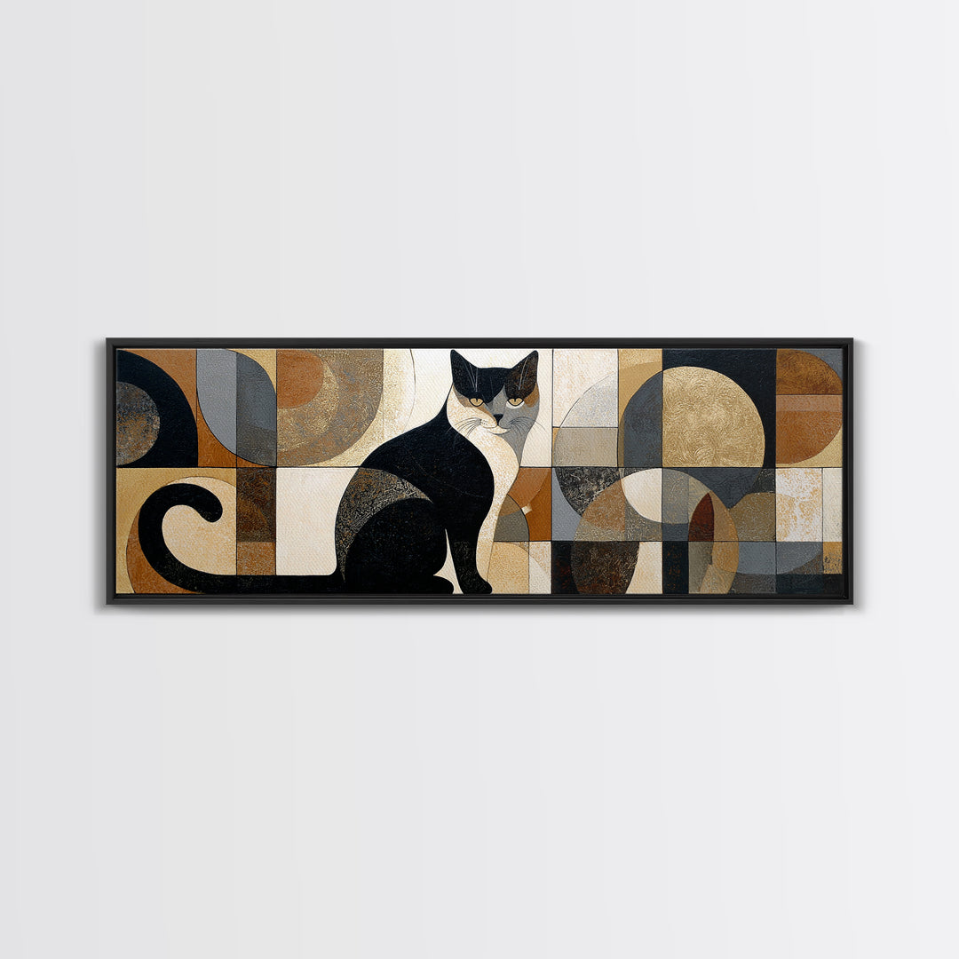 Monochrome Cat Portrait Canvas Print, Monochrome Art, Digital Wall Art, Living Room Decor, Fine Art, Mono, Unique Wall Art, MON-3x1-75