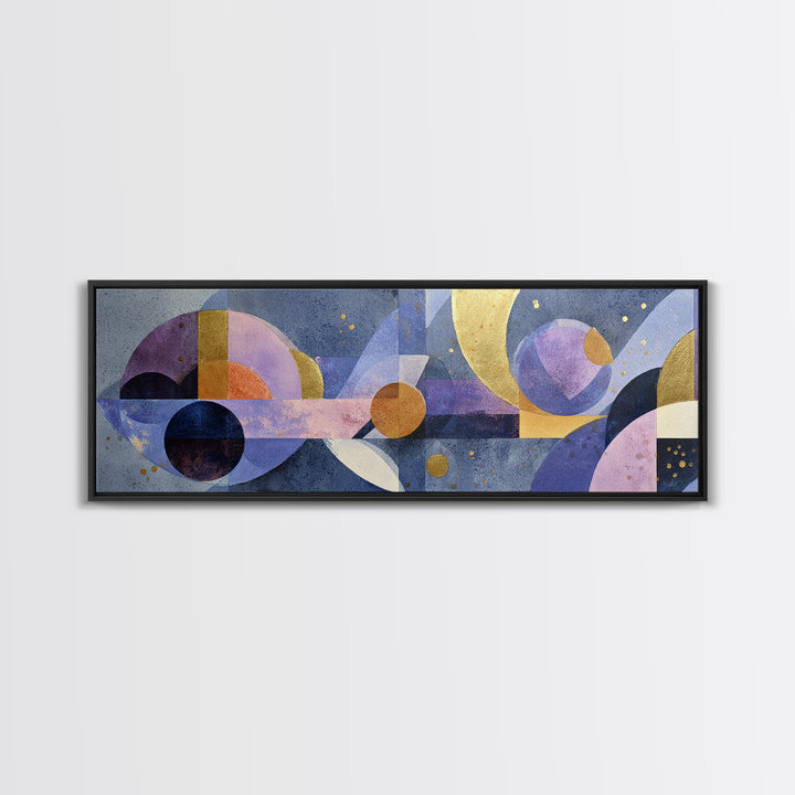 Purple Night Sky Framed Canvas Print, Monochrome Art, Large Wall Art, Living Room Decor, Oil Painting, Mono, Modern Wall Art, MON-3x1-79