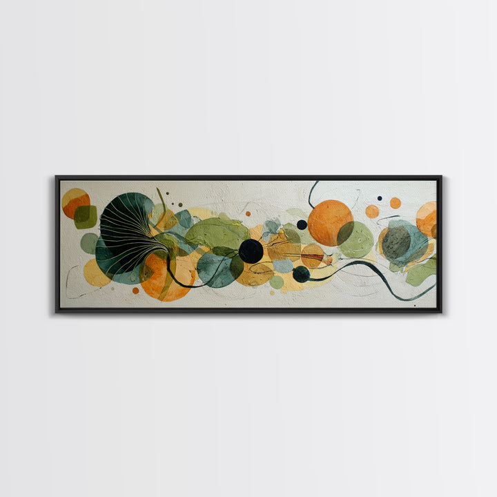 Green Botanical Study Canvas Print, Monochrome Art, Room Decor, Living Room Decor, Fine Art, Mono, Mid Century Modern, MON-3x1-91