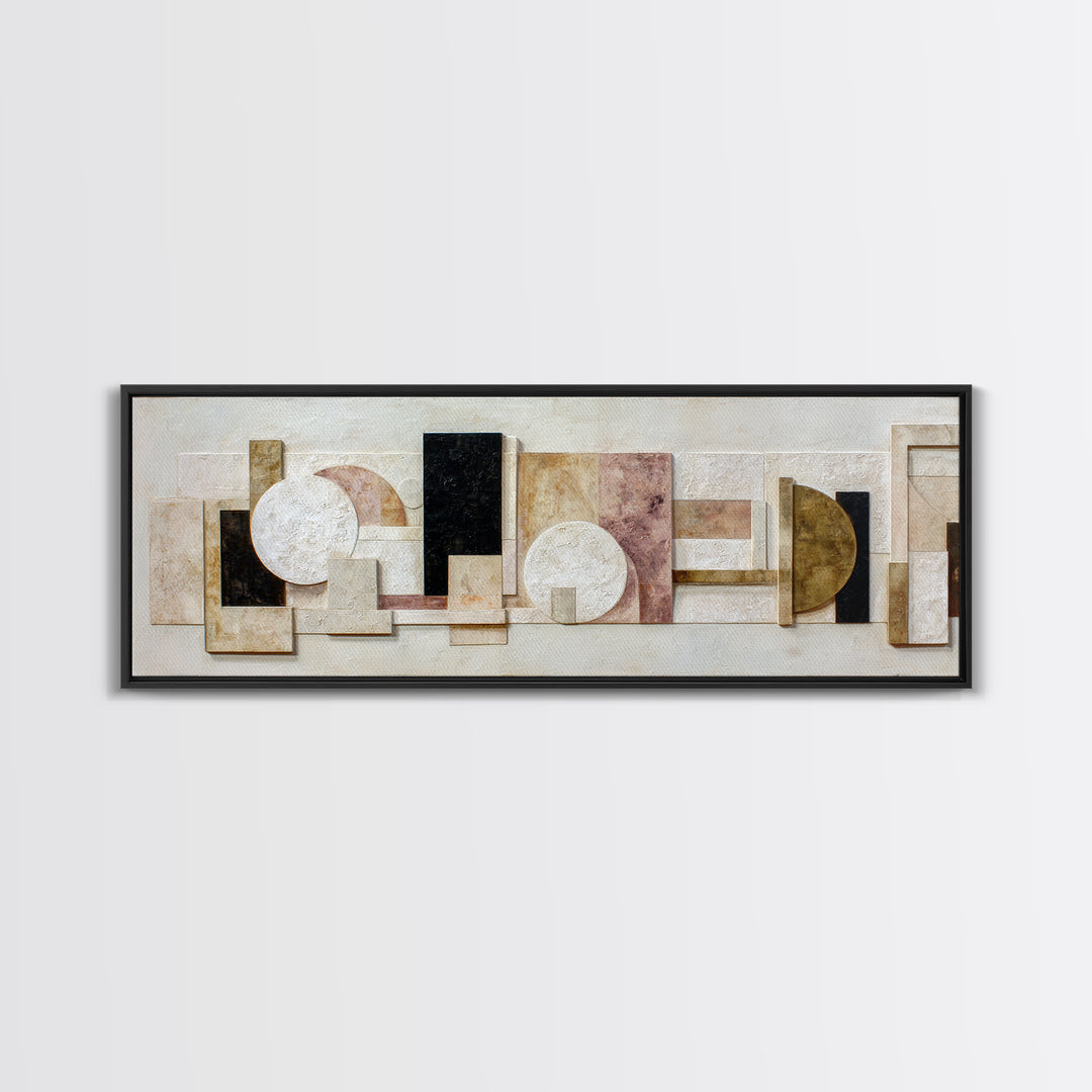 Ivory White Plaster Texture Composition Canvas Print, Monochrome Art, Minimalist Wall Art, Living Room Decor, Fine Art, Mono, MON-3x1-93