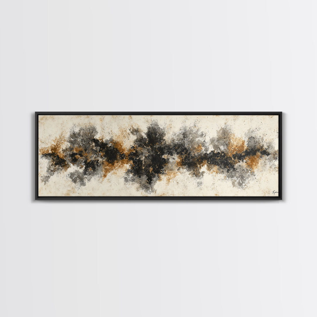 Black Ink Abstract Canvas Print, Monochrome Art, Printable Art, Living Room Decor, Abstract Art, Mono, Minimalist Wall Art, MON-3x1-94