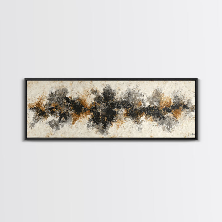 Black Ink Abstract Canvas Print, Monochrome Art, Printable Art, Living Room Decor, Abstract Art, Mono, Minimalist Wall Art, MON-3x1-94