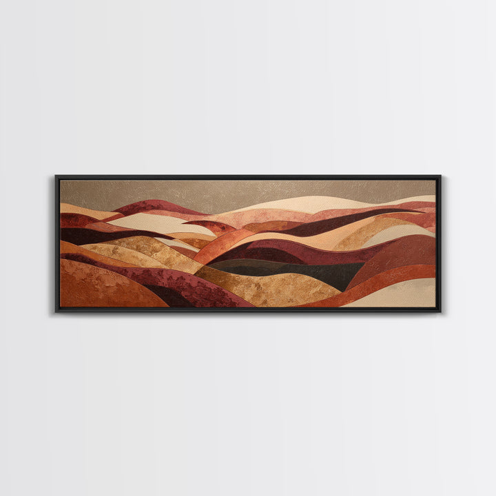 Warm Brown Desert Landscape Canvas Print, Monochrome Art, Gallery Decor, Living Room Decor, Fine Art, Mono, Contemporary Art, MON-3x1-97
